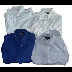 Men's Assorted Dress Shirts - Blue, White, and Gray
